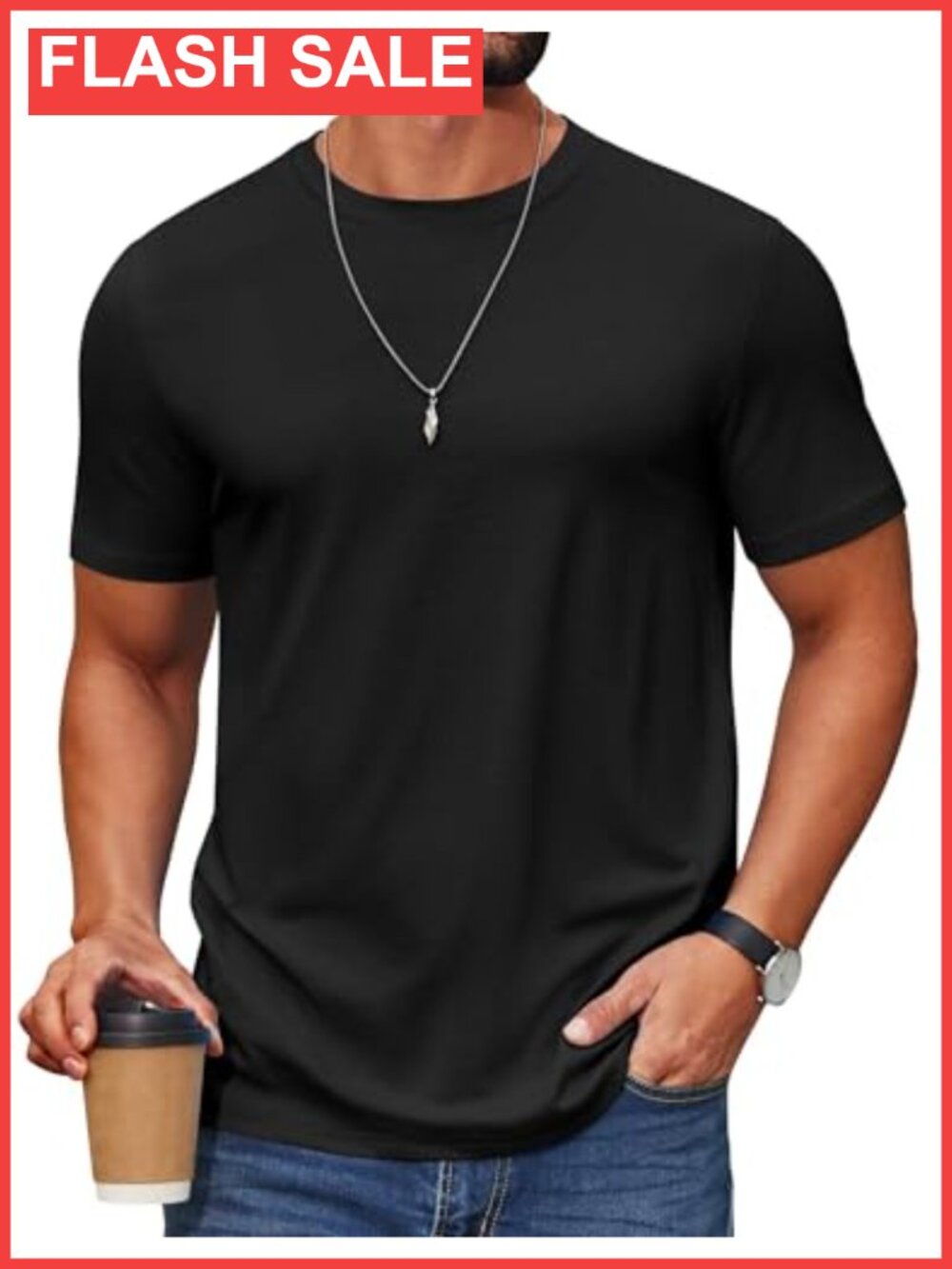 Men's Cotton Blend Crew Neck Short Sleeve Basic Tee Casual Summer T-Shirt